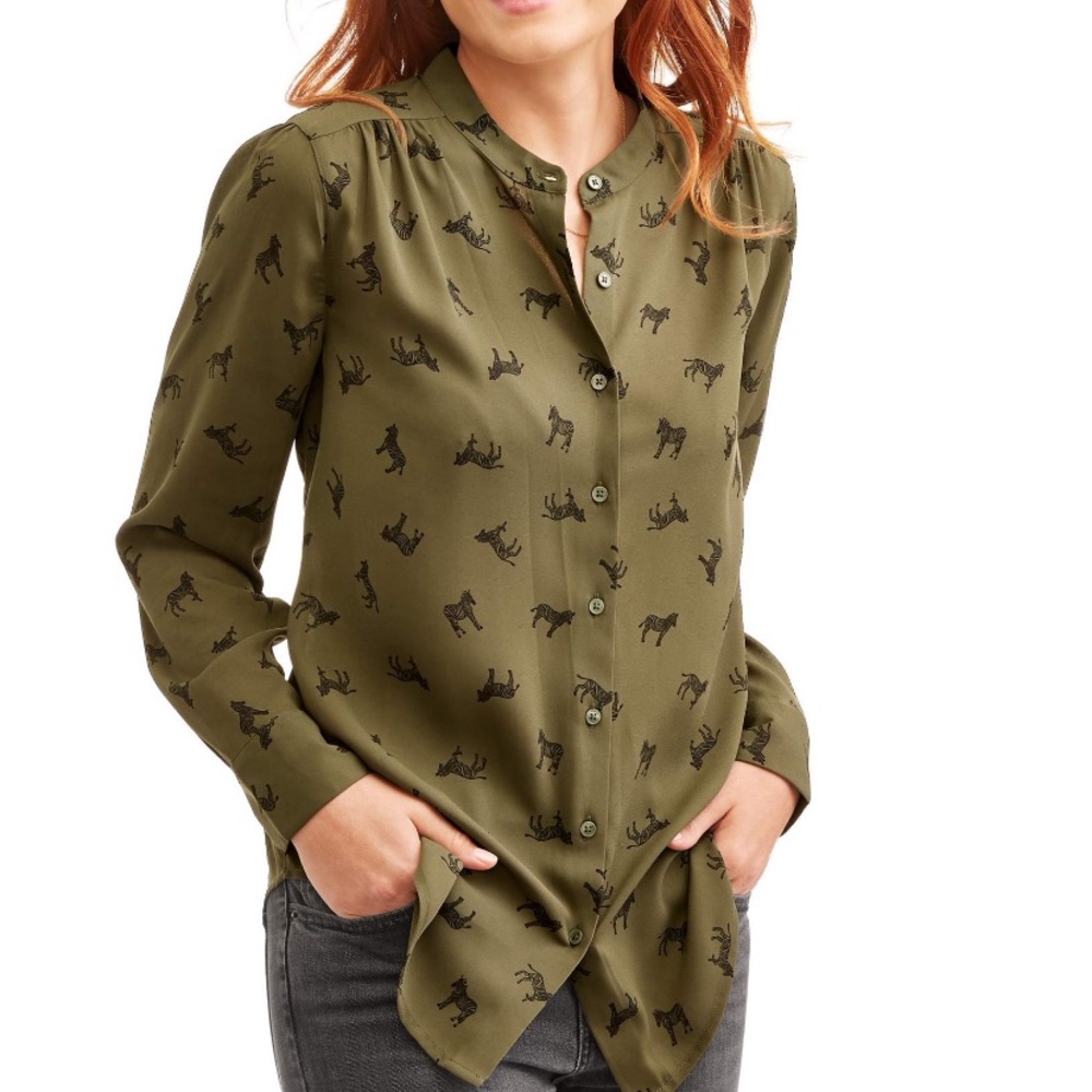 Long Sleeve Fun Zebra Blouse